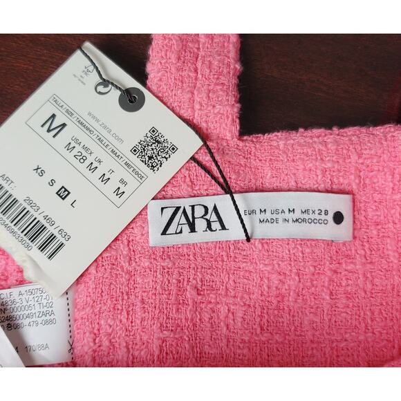 Zara Textured Bustier Top Pink Sweetheart Neckline Women's‎ Size Medium NWT - Picture 4 of 15